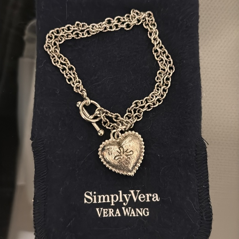 Simply Vera Vera Wang Silver Puff Heart Bracelet